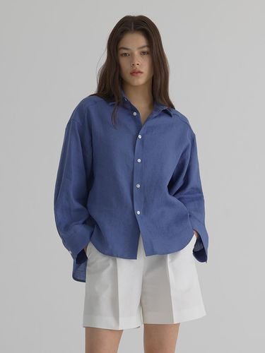 Bio Linen Unbal Shirt_Blue - verbom - Modalova