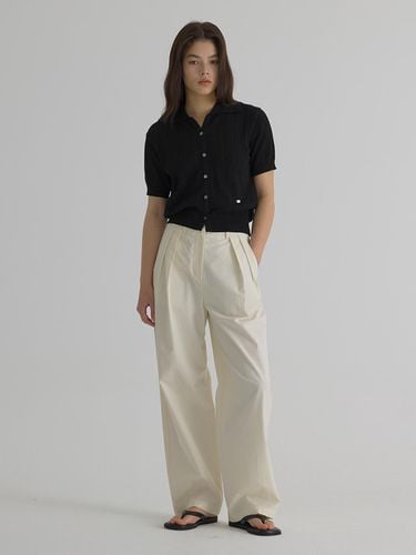 Cotton Pintuck Wide Pants - verbom - Modalova