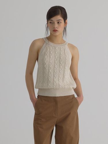 Paper Halter Knit Sleeveless_Beige - verbom - Modalova