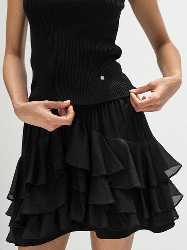 Cotton & Silk Tiered Mini Skirt in - vente - Modalova