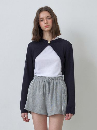 Silky Knit Cardigan (Navy) - chat de lama - Modalova