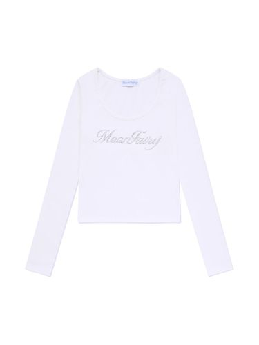 MF Hot Fix Logo Long Sleeve Top_White - MOONFAIRY - Modalova