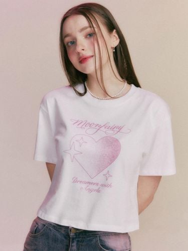 MF Big Heart T-shirt_White - MOONFAIRY - Modalova