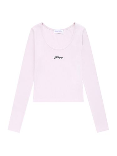 MF Small Logo Long Sleeve Top_Pink - MOONFAIRY - Modalova