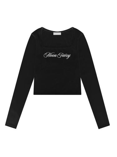 MF Square Logo Long Sleeve Top_Black - MOONFAIRY - Modalova