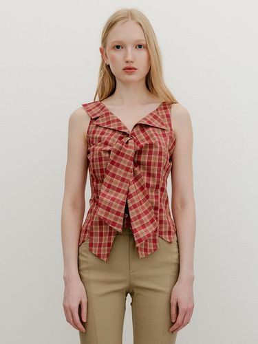 Check Ribbon Sleeveless Top - / - YUSE - Modalova