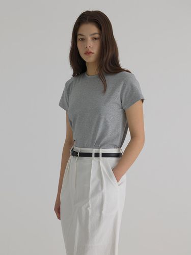 Solid Cotton T-shirt_Gray - verbom - Modalova