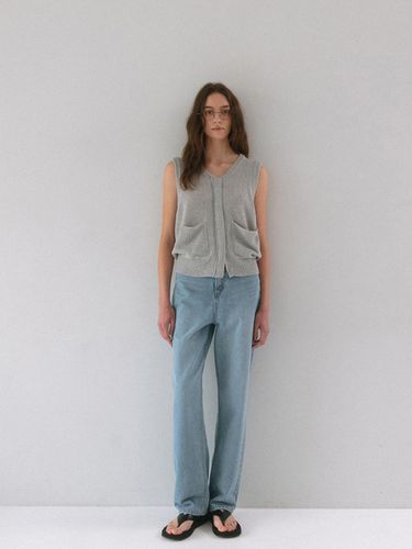 Classic Semi Wide Denim Pants_Light Blue - dankedir - Modalova