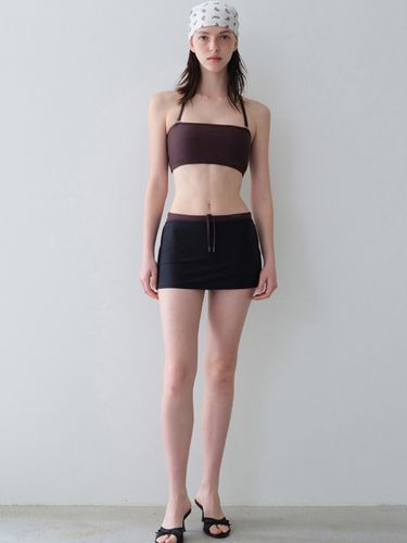 Minimal Logo Swim Skirt, Black - STUDIO TABLE - Modalova