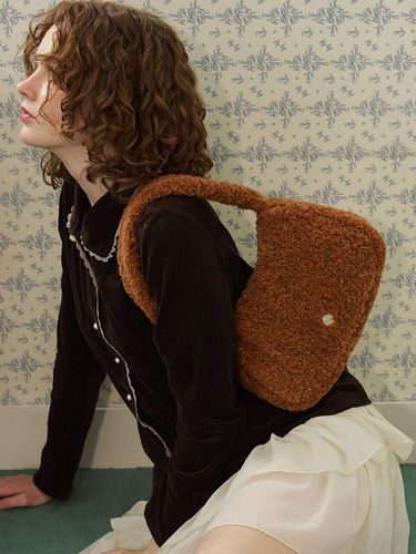 Ange Fur Tote Bag_Brown - Heeari - Modalova