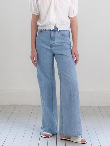 Ayla Wide Denim Pants_Light Blue - OVEOF - Modalova