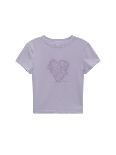 Heart Graphic Crop Top_Lilac - Matin Kim - Modalova