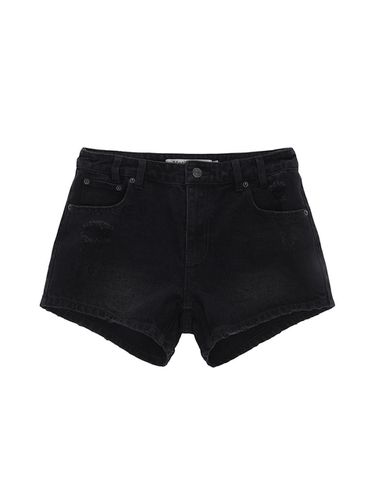 Rough Detail Denim Shorts_Black - Matin Kim - Modalova