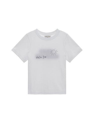 Sun Embroidery Graphic Top_White - Matin Kim - Modalova