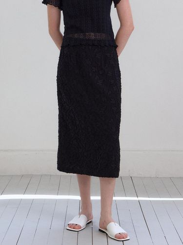 Flower Jacquard Skirt_Black - OVEOF - Modalova