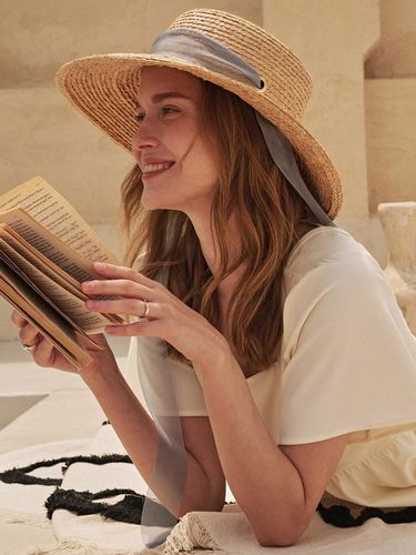 Raffia Floppy Hat - Saint Luxure - Modalova