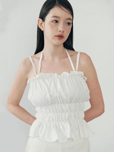 Shirring Glitter Bustier - White - LuluChou - Modalova