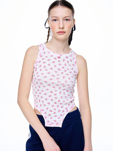 Body Suit Detail Sleeveless Top Floral_Pink - MARDI MERCREDI - Modalova