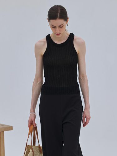 Square Ribbed Tank Top (Black) - STAYPEOPLE - Modalova