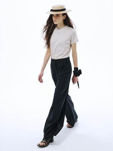 Summer Wool Classic Wide Pants_Black - MARDI MERCREDI - Modalova