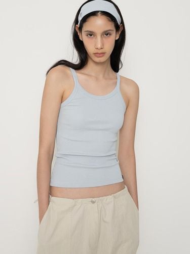 Basic Halter Sleeveless Top_Sky Blue - Porta - Modalova