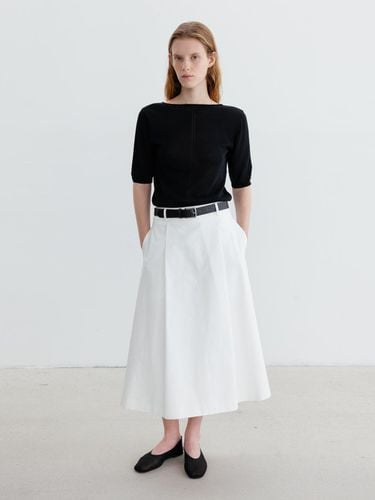 Cotton Tuck Pleats A Line Skirt - Carriere - Modalova