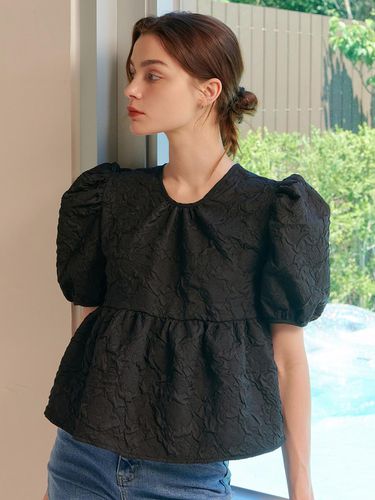 Summer Puff Half Sleeve Blouse_Black - camino - Modalova