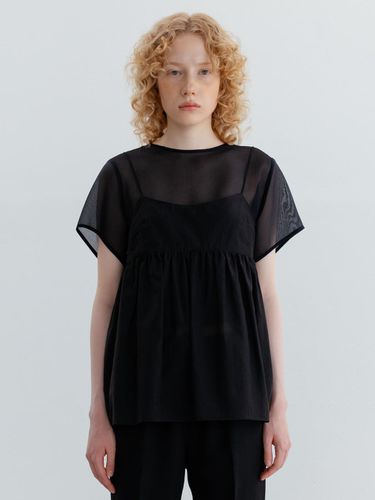 Sheer Bustier Layered Organza Blouse - Carriere - Modalova