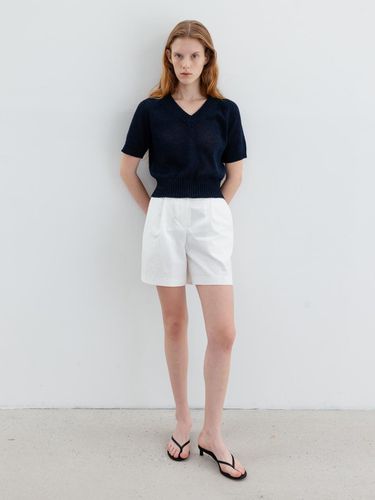 Cotton One Tuck Short Pants - Carriere - Modalova