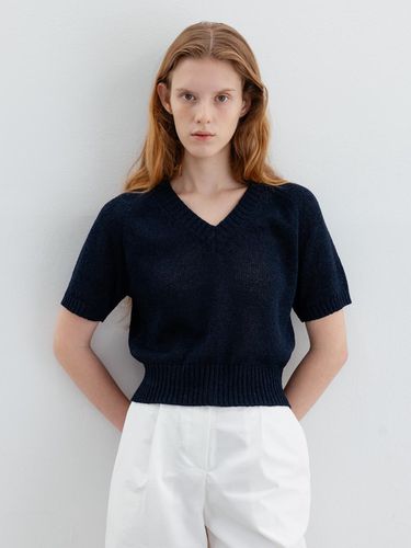 Japanese Paper Half Sleeve Knit Top - Carriere - Modalova