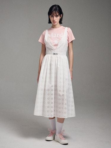 Maxi V Neck Eyelet Dress_White - MARDI MERCREDI - Modalova