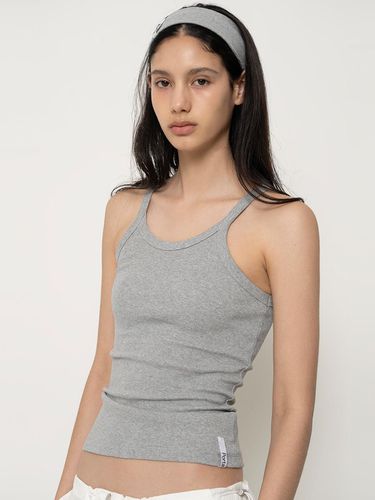 Basic Halter Sleeveless Top_Grey - Porta - Modalova