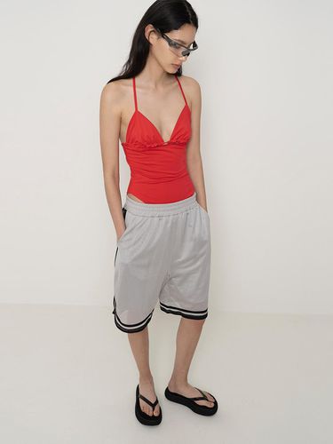 Sporty Mesh Half Pants_Grey - Porta - Modalova