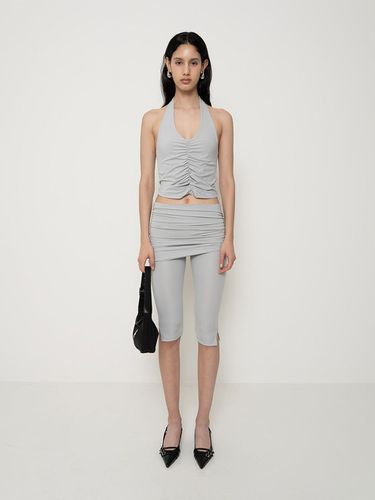 Shirring Capri Skirt Pants_Grey - Porta - Modalova