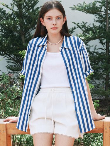 S Loose Fit Stripe Half Shirt - ANEDIT - Modalova