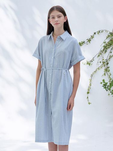 S Stripe Daily Half Shirt Dress_Blue - ANEDIT - Modalova