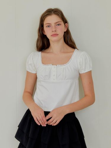 Puff Lace T-shirt_White - ANOETIC - Modalova