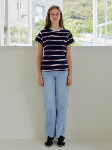 ANC Stripe Half T-shirt_Navy - ANOETIC - Modalova