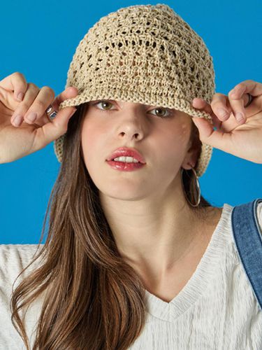 Summer Cooling Rattan Beanie Bucket Hat_Beige - KOLEAT - Modalova