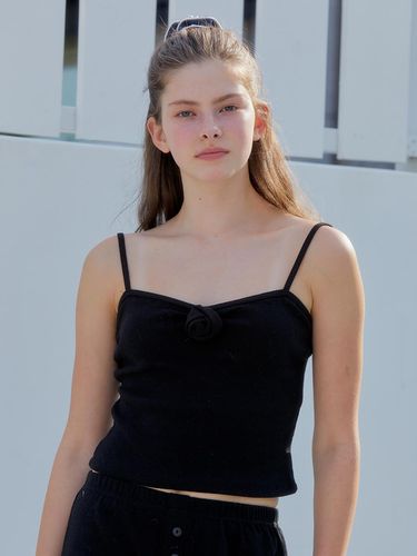 Corsage String Sleeveless Top_Black - ANOETIC - Modalova