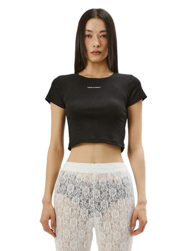 BASIC LOGO CROP T-SHIRT (BLACK) - THREE TO EIGHTY - Modalova