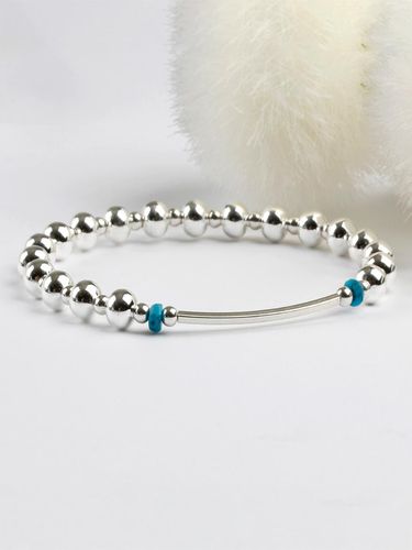 Silver 925 Turquoise Round Ball Silver Bracelet - SHOVEOFF - Modalova