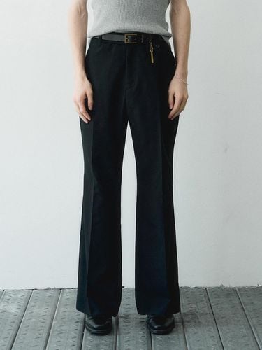 Light Wool Flare Slacks_Black - NOIRER - Modalova