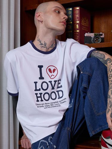 I LOVE HOOD Ringer T-shirt_White - HOODHOOD - Modalova