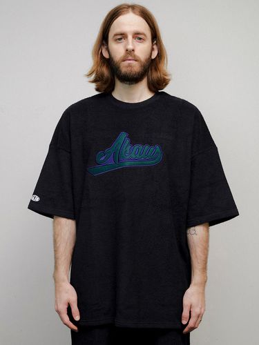 Oversized Terry Towel T-Shirt Black - AKAW - Modalova