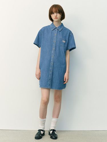 Dandenong Denim Shirt Dress_Mid Blue - AND YOU - Modalova