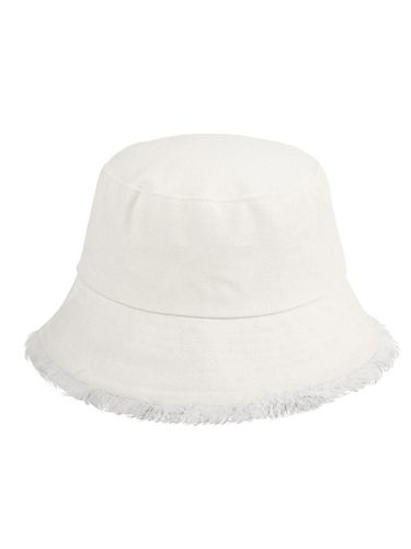 Nylora Fringe Bucket Hat_White - NYLORA - Modalova