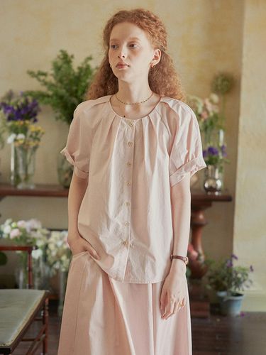 PM_Pleated Round Neck Shirt - Pink - Proud Mary - Modalova