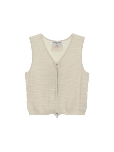 Stripe Texture Knit Zip Up Vest - Matin Kim - Modalova