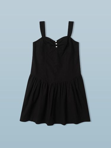 French Shirred Dress_Black - REBOLD - Modalova